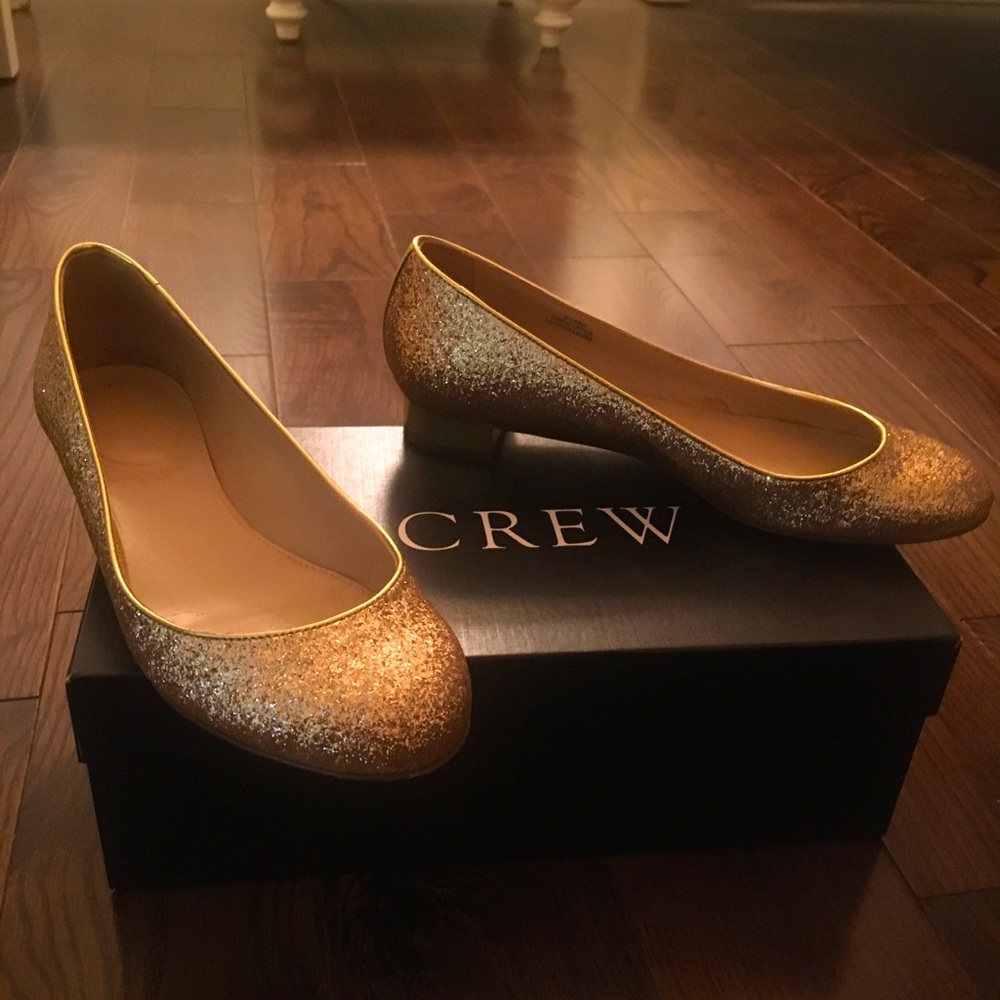 J CREW Janey Glitter Flats Size 6.5